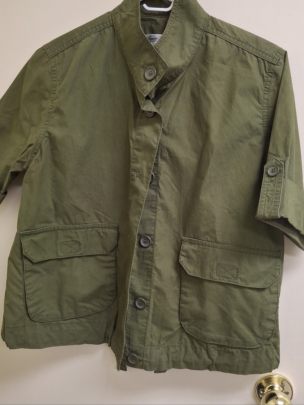 Kenneth Cole New York Olive Green Linen Top